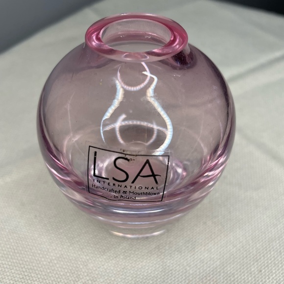 LSA Accents Lsa International Art Glass Handcrafted Pink Vase Made